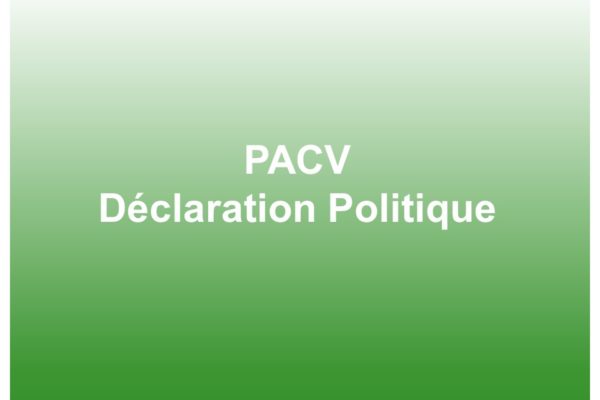 Déclaration politique du PACV